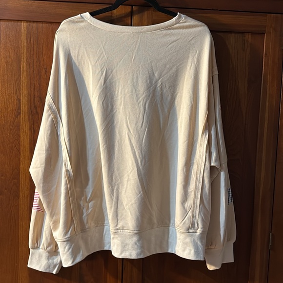 USA Patchwork French Terry Oversized Sweatshirt - Picture 5 of 7